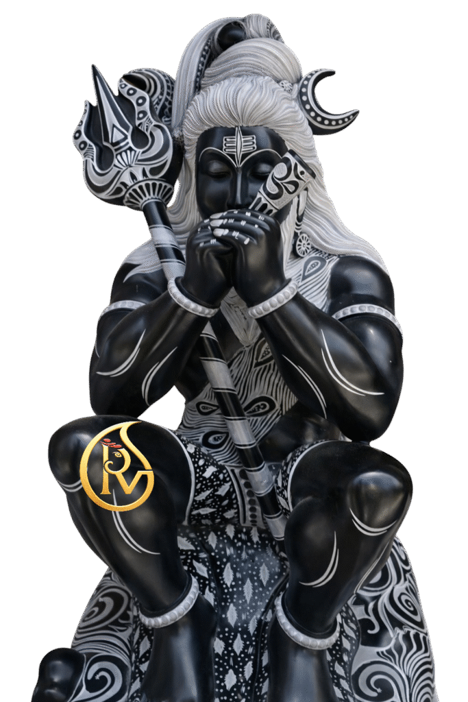 Handcrafted black marble Shiv Ji Bhagwan statue for temple and home mandir made from premium marble