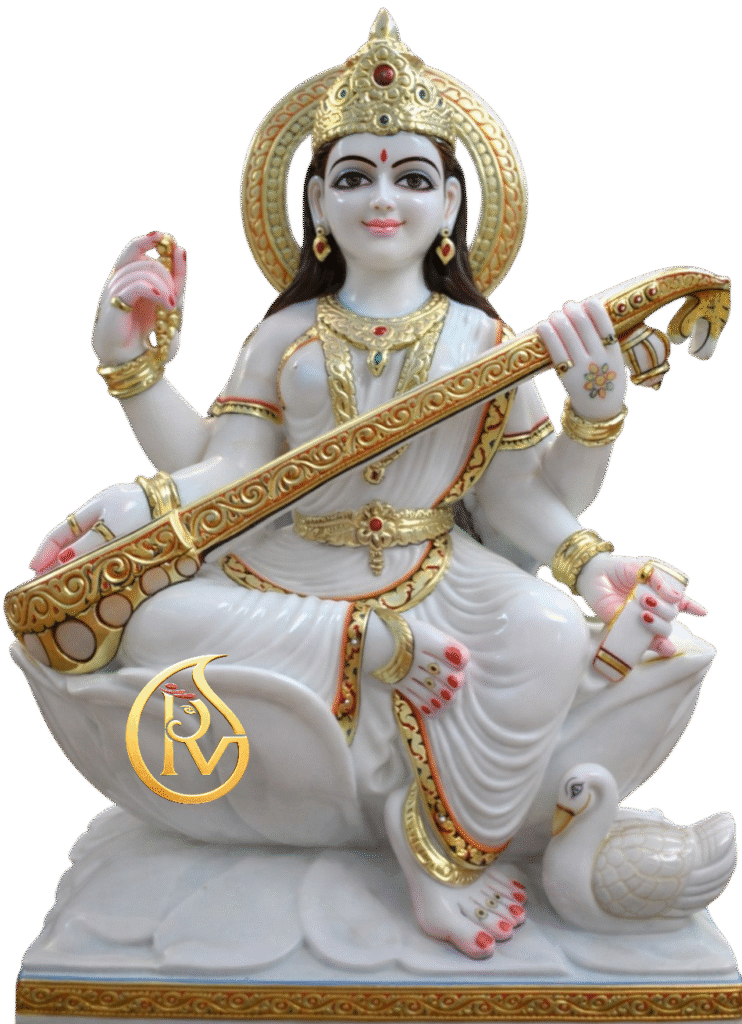 Marble Saraswati idol for school and college