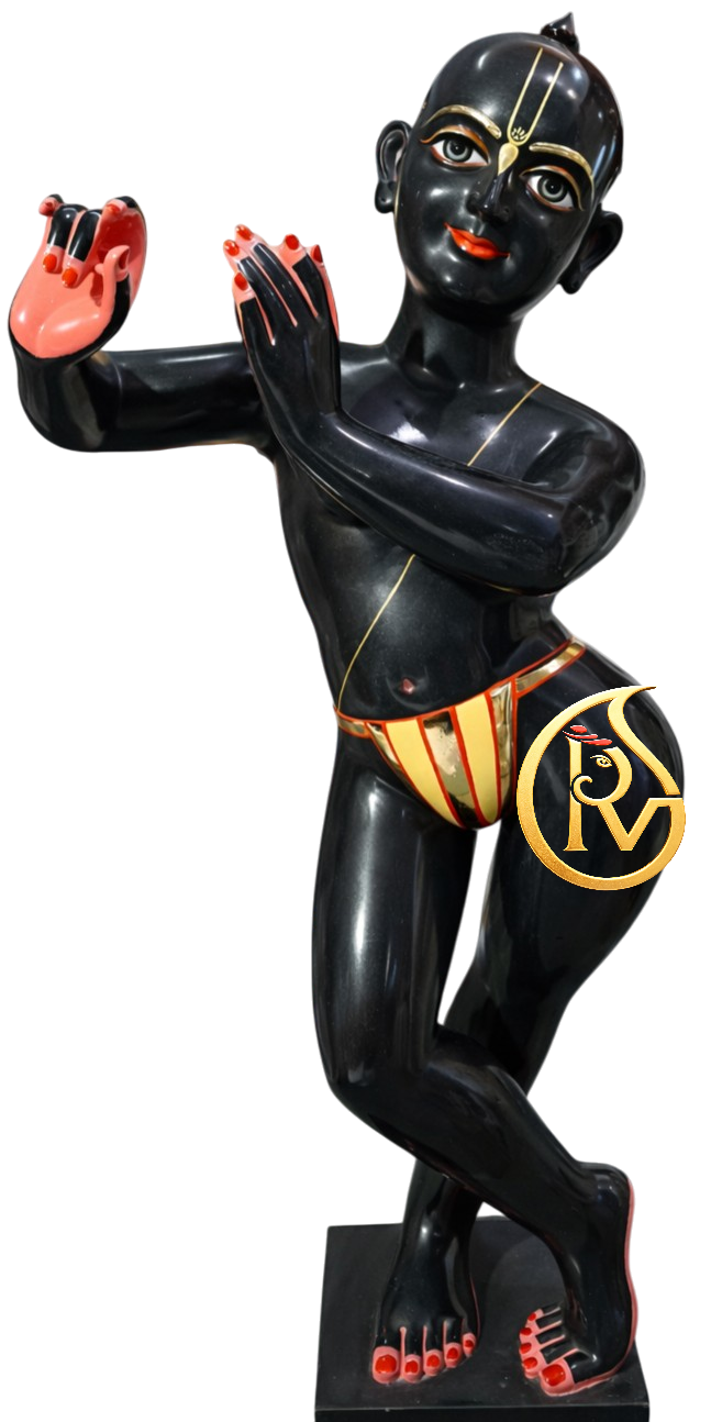 Premium ISKCON Radha Krishna marble moorti handcrafted for temple worship