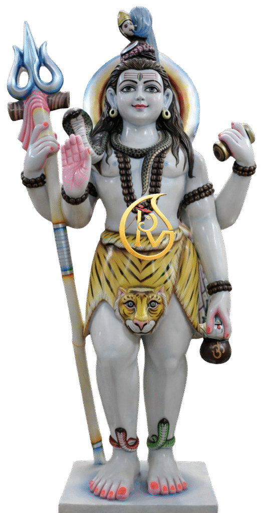 Large size marble Shiva statue for temple installation