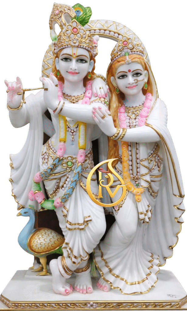 Buy white marble Radha Krishna moorti online