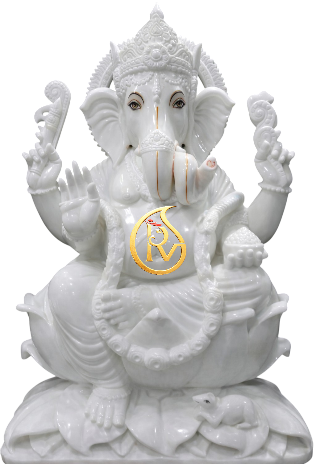 Handmade white marble Ganesh moorti