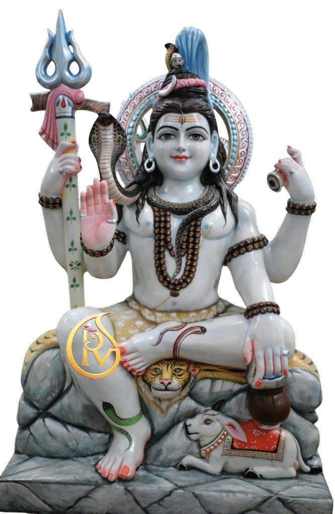 White marble Lord Shiva statue for home temple