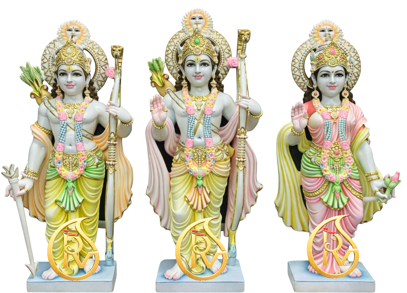 Premium handcrafted white marble Ram Darbar idol